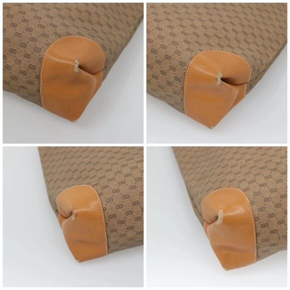 GUCCI Micro GG Supreme Web Sherry Line Bag PVC Beige Gold Auth ep9489 - Picture 14 of 16